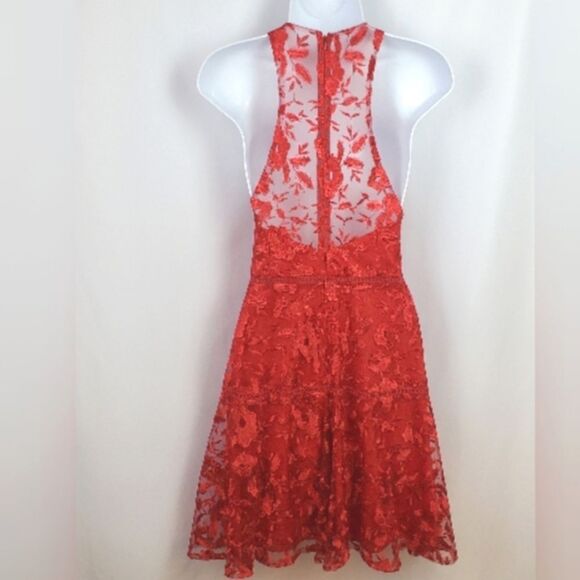 DB Studio Red Floral Lace Dress - Picture 5 of 8